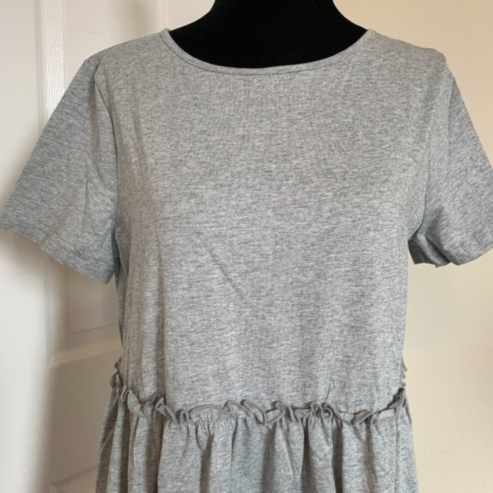 LAST ONE 🔥 Grey Ruffle Hem Babydoll Dress - Picture 4 of 6